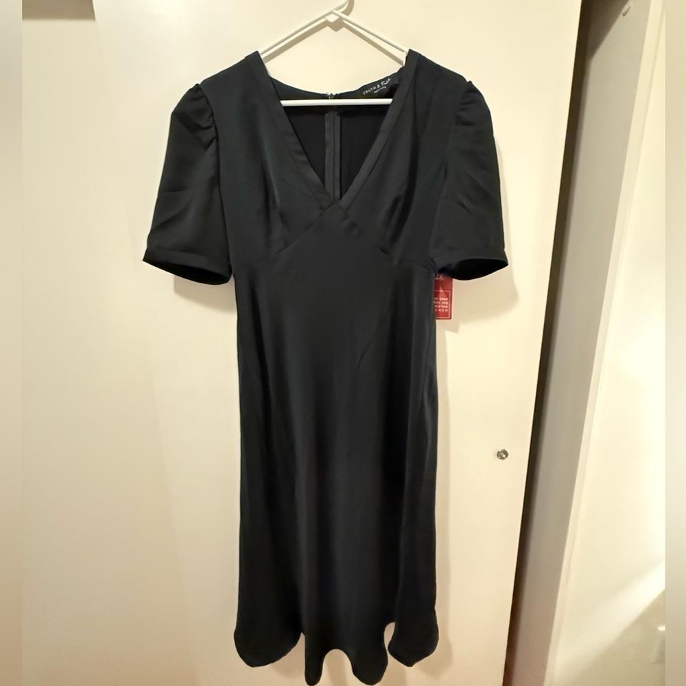 Truth & fable black midi dress